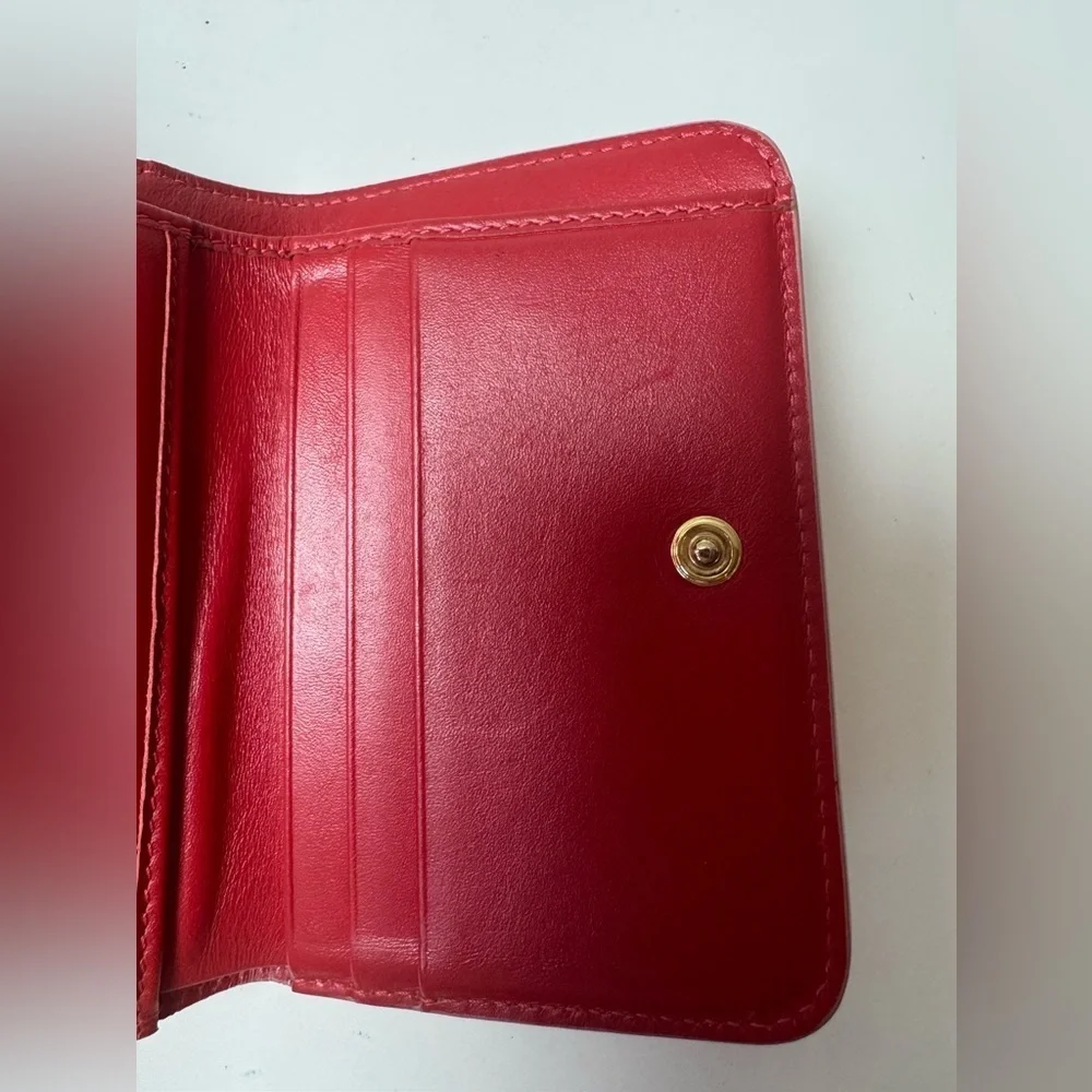 Christian Louboutin Women’s Calfskin Spiked Pink Macaron Mini Wallet